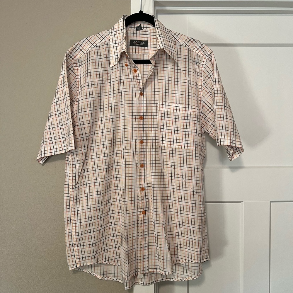Revolution Cream and Brown Lightweight Casual Shirt